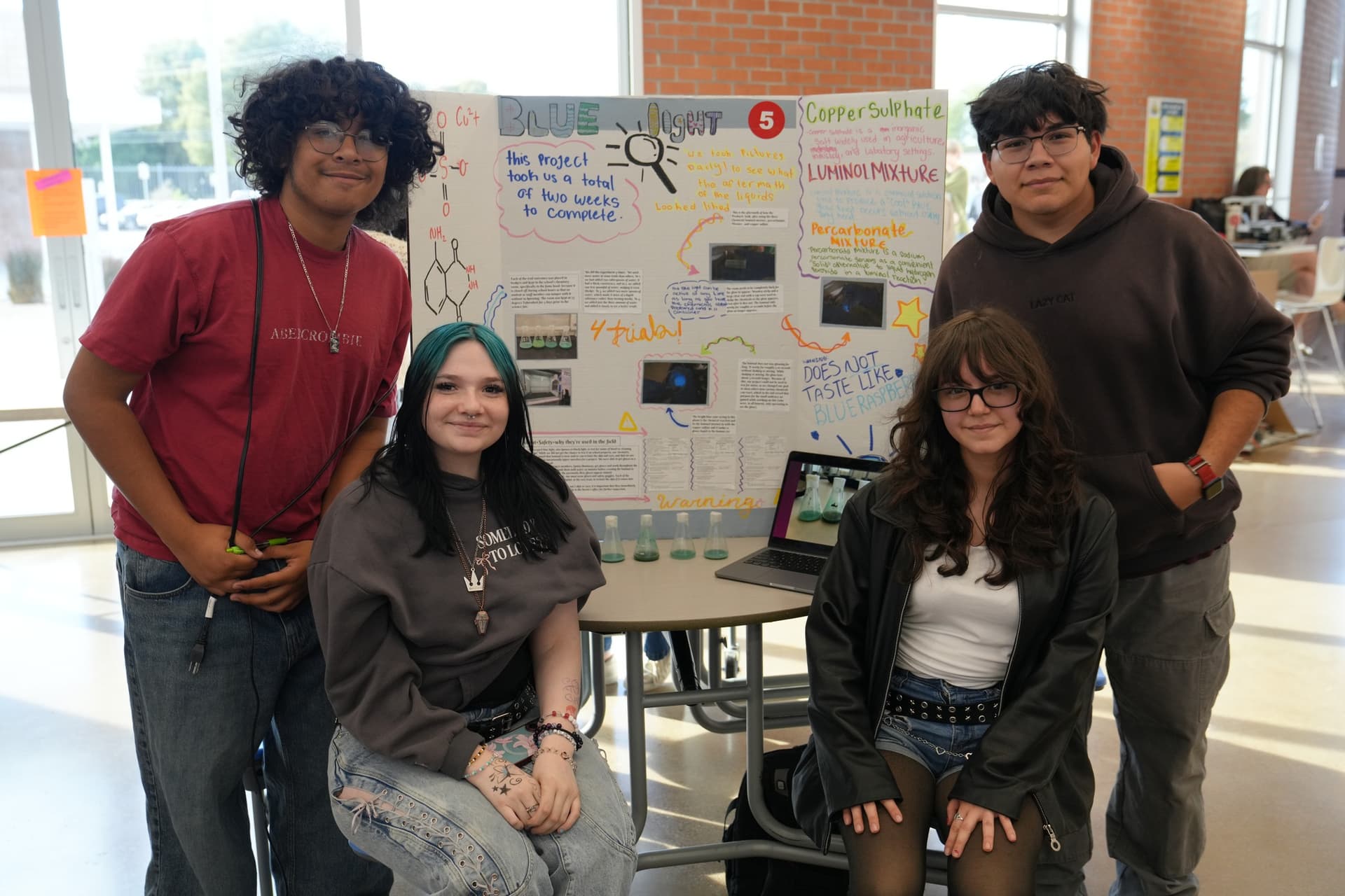 A Highland Prep West freshman presenting a project at the science fair