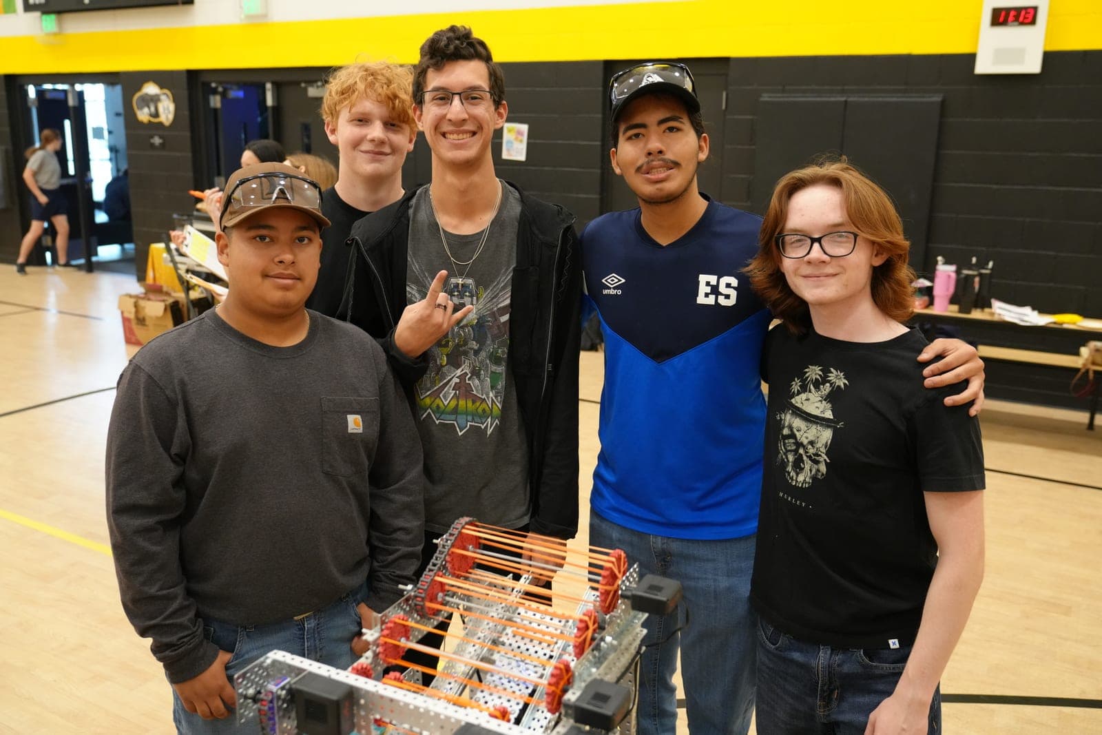 Highland Prep West students presenting an engineering project