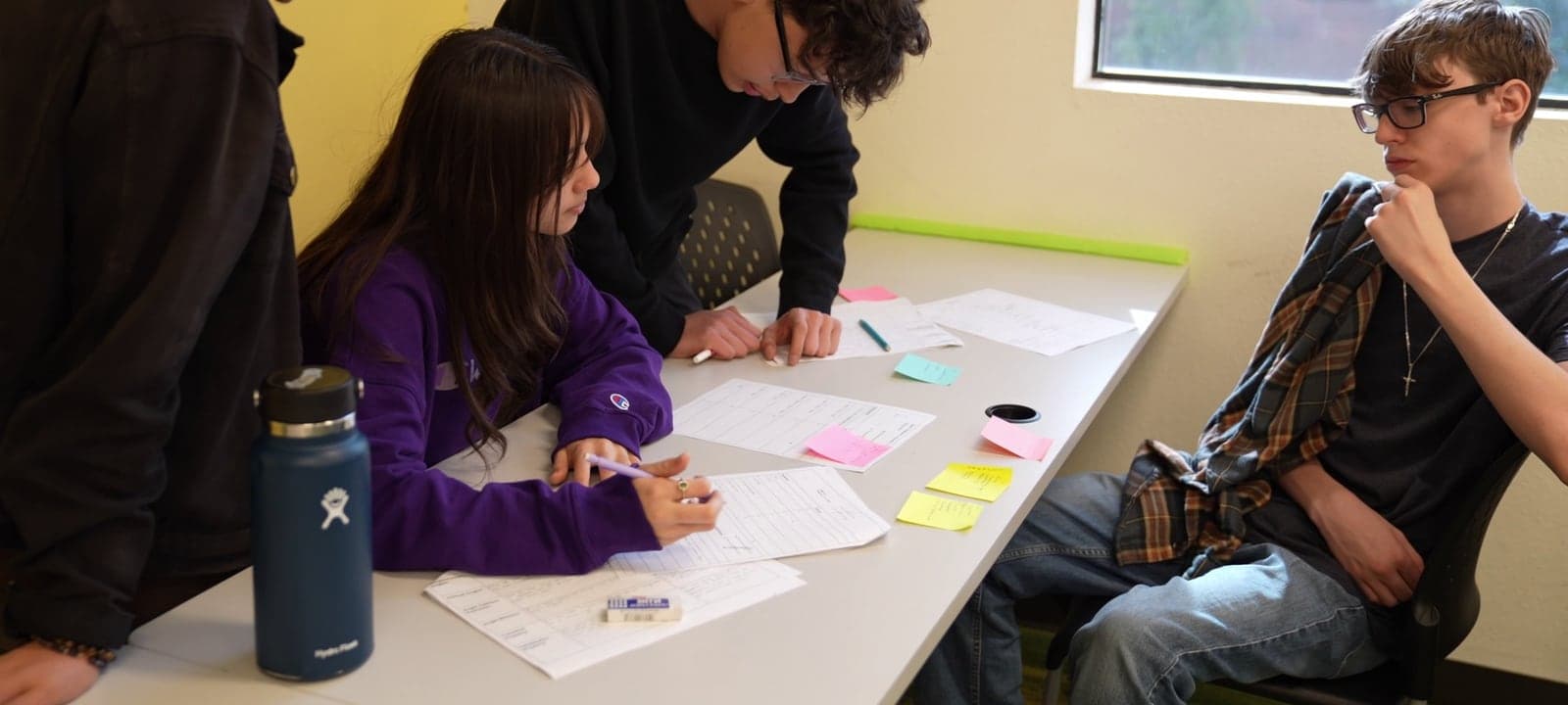 Highland Prep West students on an engineering build in the PLTW classroom