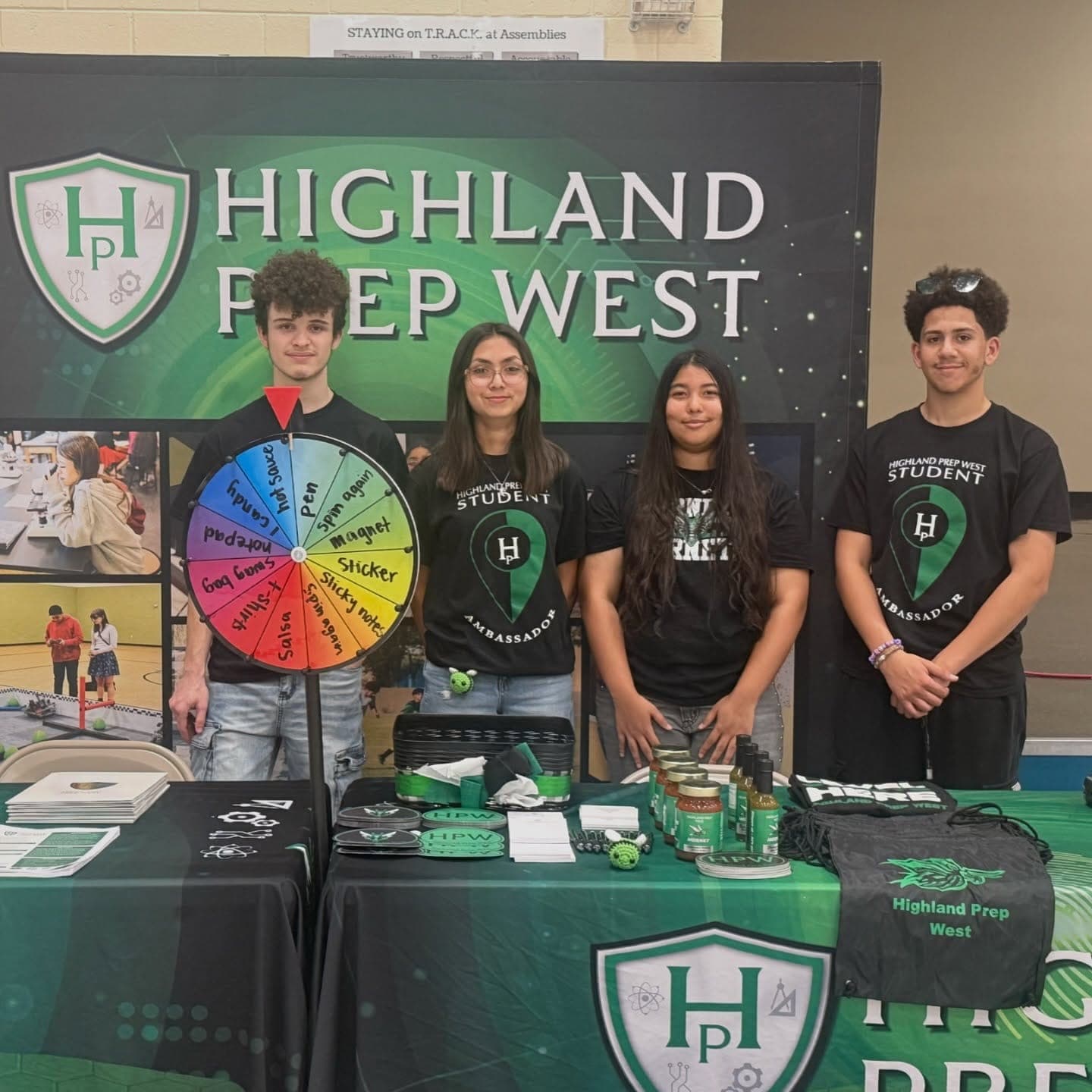 Highland Prep West student leaders at a campus event